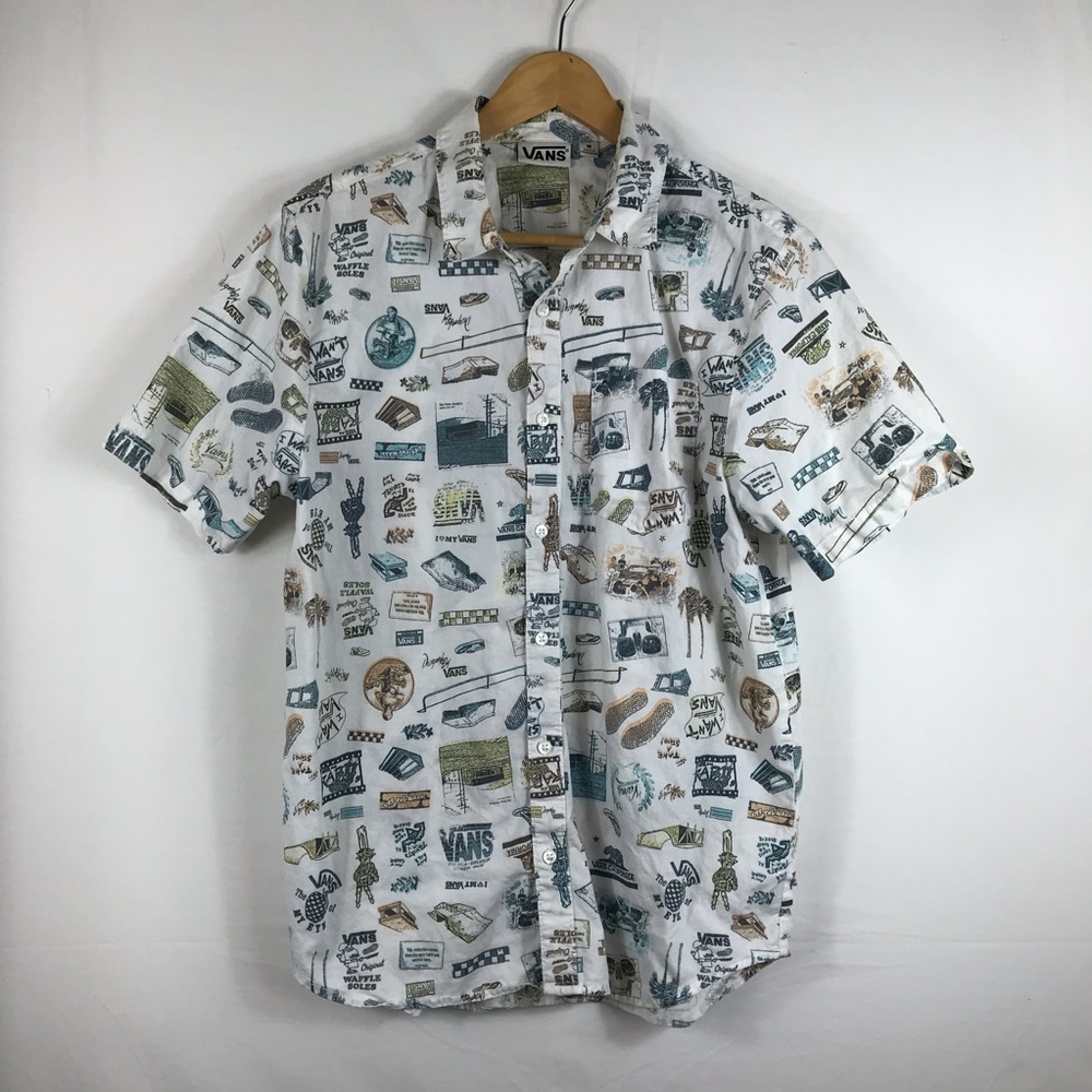 Vans Short Sleeve Button Down Shirt Size M